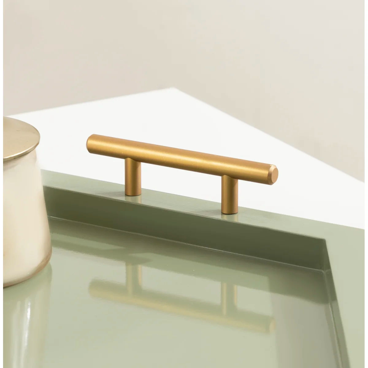 Reith Hexagon Manufactured Wood Tray with Metal Handles thumbnail 3